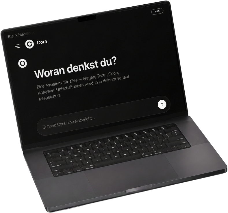 Cora läuft auf einem MacBook